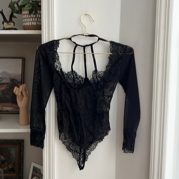 Dolls Kill Tops - Black lace bodysuit